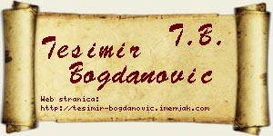 Tešimir Bogdanović vizit kartica